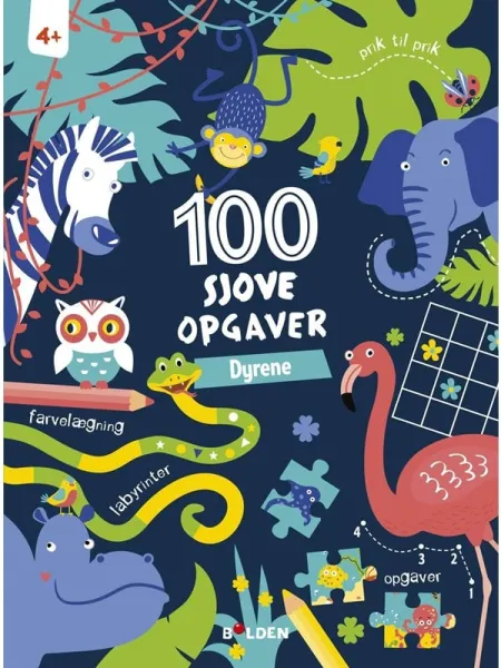 100 morsomme oppgaver: Dyrene (fra 4 år) - Hobby - paperback