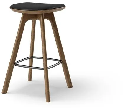 Brdr. Krüger Pauline Barstol H65 Røkt Eik/Svart Skinn