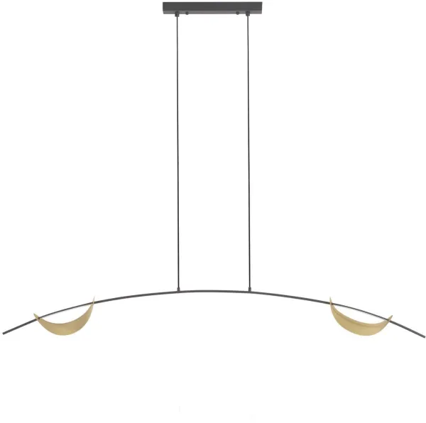 Anatolia, Hengelampe, gull/sort, H140x15x150 cm