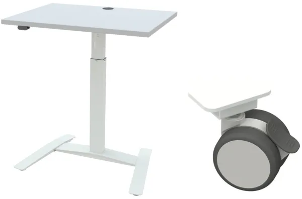 Single hev- og senkbart bord - Hjul
