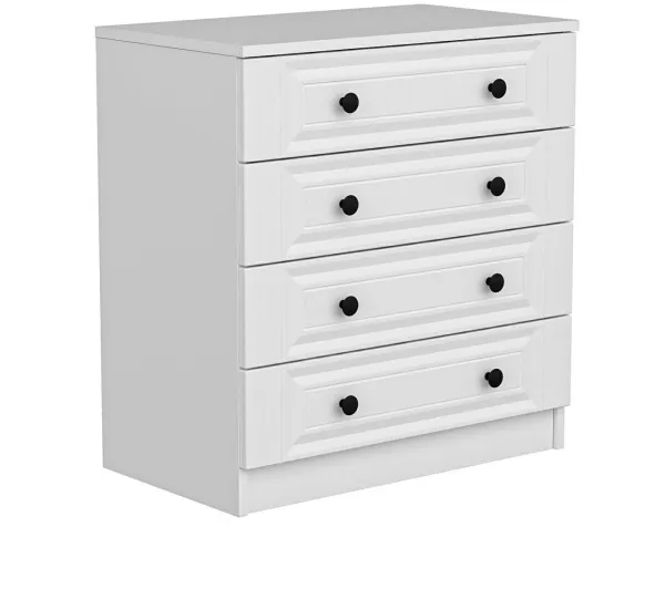 FUNZI LIVING 4927 kommode, m. 4 skuffer - hvit melamin