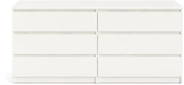 TVILUM Naia kommode - hvit ask, m. 6 skuffer