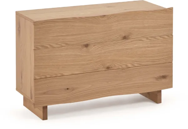 LAFORMA Rasha kommode, m. 3 skuffer - naturlig eikefinér og naturlig eik (104x41)