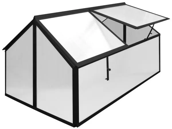 Minidrivhus svart 4 åpninger 120x80x67cm