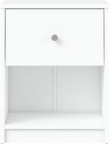 TVILUM May nattbord - hvitt tre, med 1 skuff og 1 rom