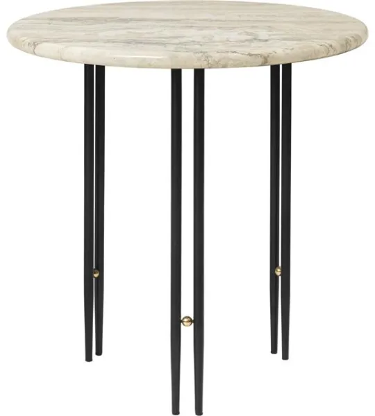 GUBI IOI Sidebord Ø50 Svart/Beige