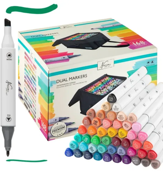 Nassau Markers dobbelttupp hvit trekantet 168 stk