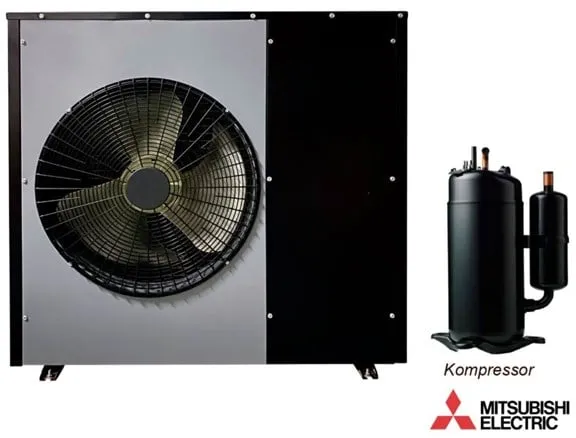 Andersen Electric Nordic One luft/vann varmepumpe med WiFi, 7kW, Svart